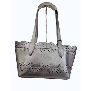 NEW BUCO women's platinum lace bag in silver/purple